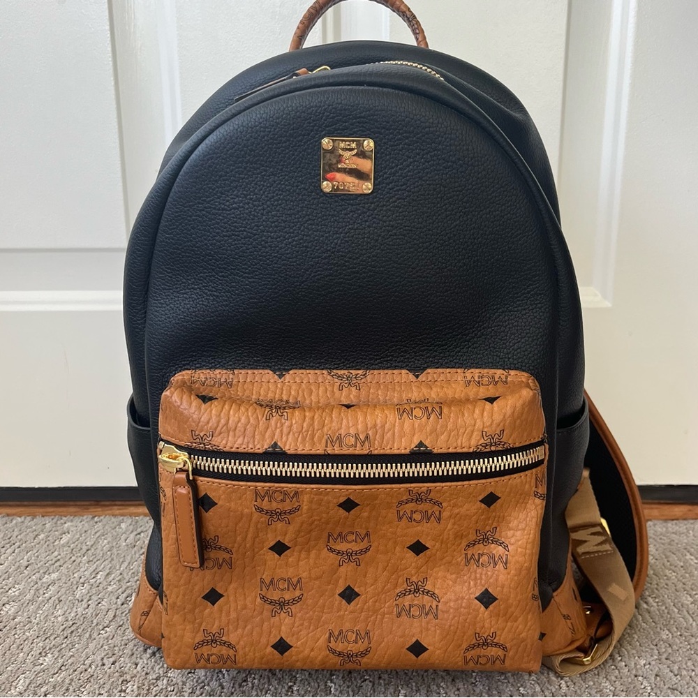 MCM Black and Tan Backpack
